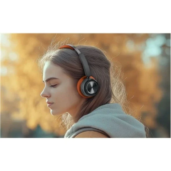 Moss Bluetooth Over-Ear Headphones with up to 65 Hour Battery Life and USB-C Charging - Orange